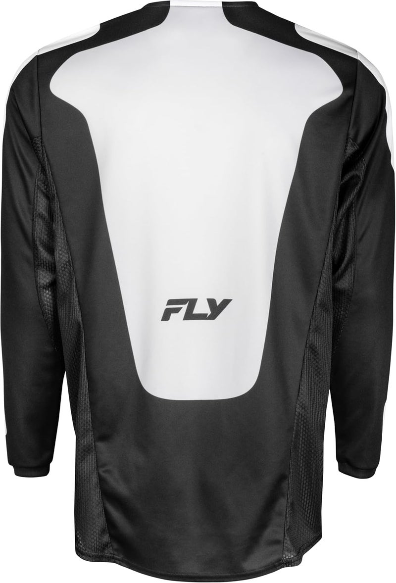 Fly Racing Men's Kinetic Sym Jersey (Black/White, Medium) - Image 2